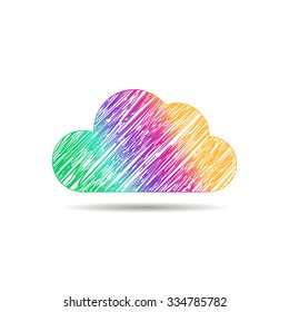 Business cloud brand, cloud storage, files safety, sky cloud icon, clouds technology, brain, app, web design studio.Cloud network.