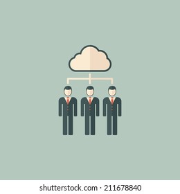 Business Cloud Flat Icon