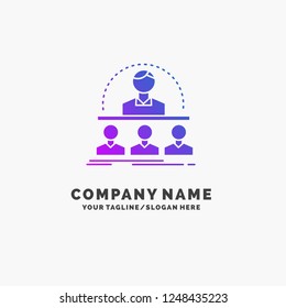 Business, coach, course, instructor, mentor Purple Business Logo Template. Place for Tagline.
