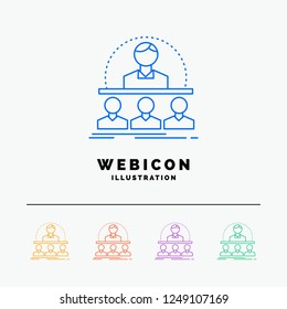 Business, coach, course, instructor, mentor 5 Color Line Web Icon Template isolated on white. Vector illustration