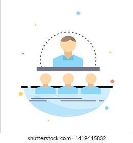 Business, coach, course, instructor, mentor Flat Color Icon Vector
