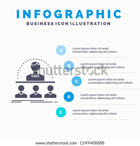 Business, coach, course, instructor, mentor Infographics Template for Website and Presentation. GLyph Gray icon with Blue infographic style vector illustration.