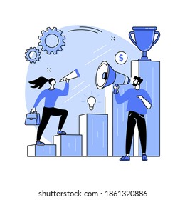 Business coaching abstract concept vector illustration. Coaching service, business consultancy, mentoring, management training, goal achievement, success and career ladder abstract metaphor.