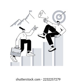 Business coaching abstract concept vector illustration. Coaching service, business consultancy, mentoring, management training, goal achievement, success and career ladder abstract metaphor.