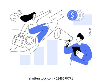 Business coaching abstract concept vector illustration. Coaching service, business consultancy, mentoring, management training, goal achievement, success and career ladder abstract metaphor.