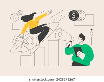 Business coaching abstract concept vector illustration. Coaching service, business consultancy, mentoring, management training, goal achievement, success and career ladder abstract metaphor.