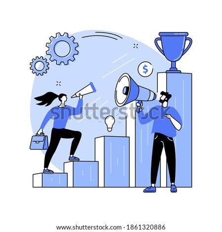 Business coaching abstract concept vector illustration. Coaching service, business consultancy, mentoring, management training, goal achievement, success and career ladder abstract metaphor.