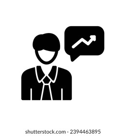 Business Coaching icon with man and graphic