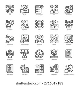 Business Coaching Icon pack para o seu site, celular, apresentação e design de logotipo. Business Coaching Icon outline design. Ilustração de gráficos vetoriais e traçado editável.
