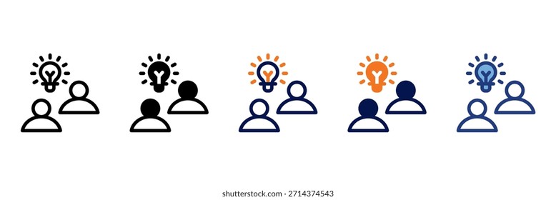 Conjunto de iconos de coaching de negocios con múltiples estilos Ilustración vectorial