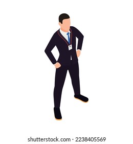 Business coaching isometric composition with strategy and success course isolated vector illustration