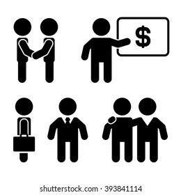 Business Coaching and Mentoring Icons Set. Vector
