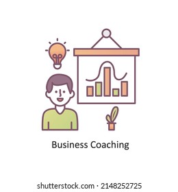Business Coaching vector Filled Outline Icon Design illustration. Training Symbol on White background EPS 10 File