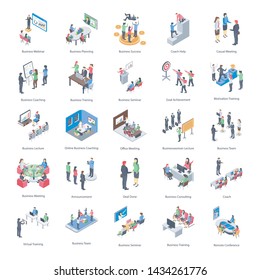 Business Coaching Vector Icons Set
