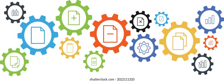 business in cogwheel Web icons set