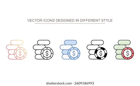 Business Coin icon design with white background stock illustration