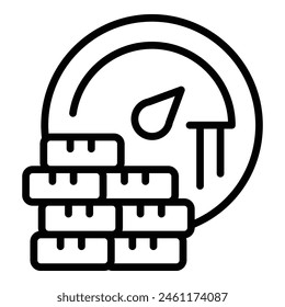 Business coin stack icon outline vector. Risk plan. Money strategy