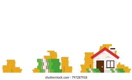 Business coin up vector. free space for text. wallpaper. business vector.