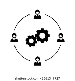 Business collaborate icon vector image on white back