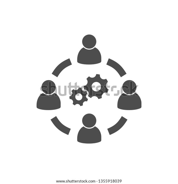 Business\
collaborate icon vector image on white\
back