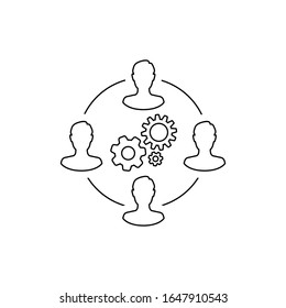 Business collaborate line icon vector image