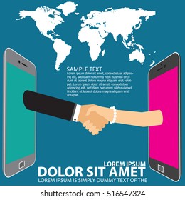Business collaboration across the world in vector format.