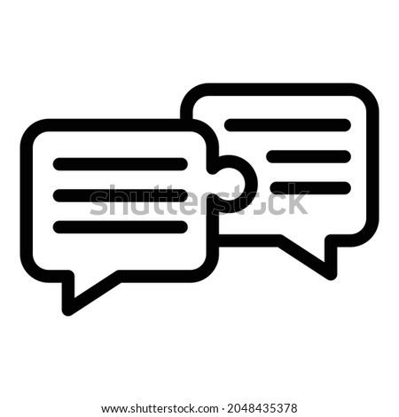 Business collaboration chat conversation icon. Outline business collaboration chat conversation vector icon for web design isolated on white background