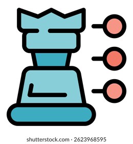 Business collaboration chess icon. Outline business collaboration chess vector icon color flat isolated