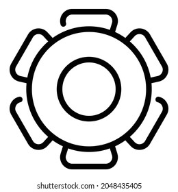 Business collaboration gear wheel icon. Outline business collaboration gear wheel vector icon for web design isolated on white background