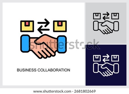 Business Collaboration icon Multi Style Vector Illustration
