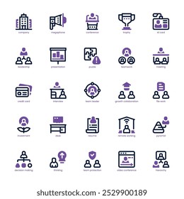 Business Collaboration icon pack for your website, mobile, presentation, and logo design. Business Collaboration icon dual tone design. Vector graphics illustration and editable stroke.