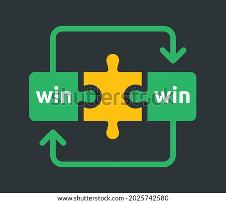 Business collaboration icon. Win-win strategy jigsaw design.