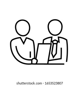 Business collaboration line icon, concept sign, outline vector illustration, linear symbol.