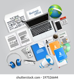 Business collage items. Vector
