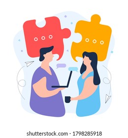 Business colleagues are having a conversation