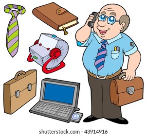 Business collection on white background - vector illustration.