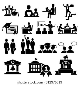 Business college education  icons vector.