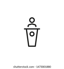 Business college line icon. Education, seminar, coach. Congress hall concept. Can be used for topics like speaker, politician, lecture