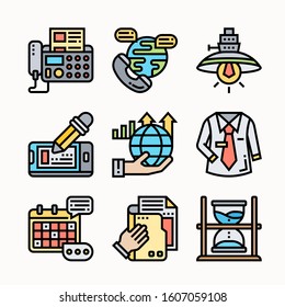 Business Color icons Pack vector