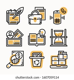 Business Color icons Pack vector