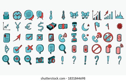 Business color vector icon. Drawing sketch illustration hand drawn line.