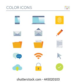 Business Color Vector Icon Set