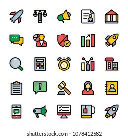 Business Colored Outline Vector Icons 