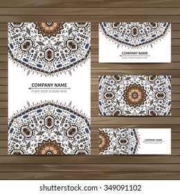 Business colorful card template. Vector illustration in native style