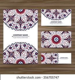 Business colorful card template. Vector illustration in native style
