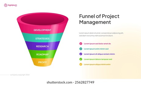 Business Colorful Funnel Infographic with Professional Style 