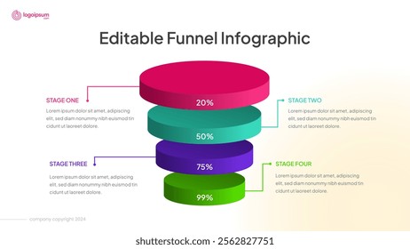 Business Colorful Funnel Infographic with Professional Style 