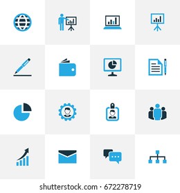 Business Colorful Icons Set. Collection Of Presentation, Team, Analytics And Other Elements. Also Includes Symbols Such As Engineer, Mail, Structure.
