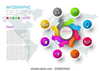 Business colorful labels shape infographic circles bar.