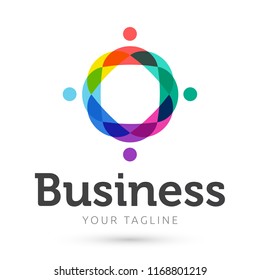 Business colorful logo , people abstract business logo